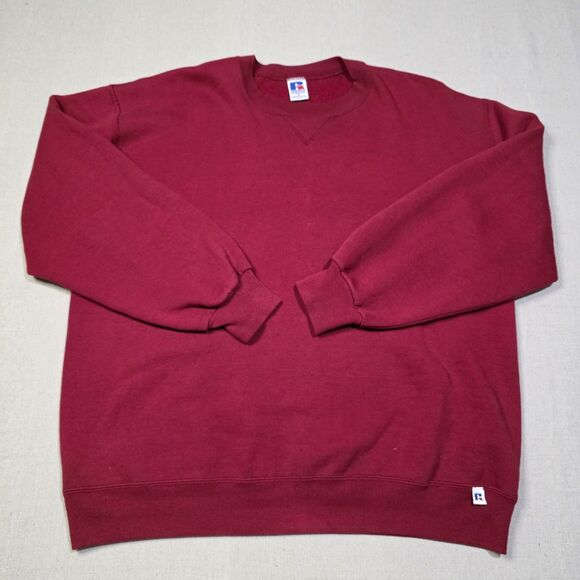 Vintage 90s Russell Athletic Sweatshirt Size XL Crewneck Red Blank Made In USA - Picture 1 of 6